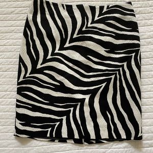 Talbots Tiger Striped Black and White Skirt